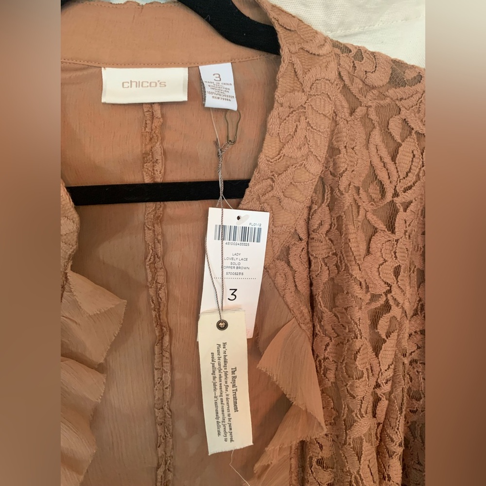 Chico's Lace Jacket in Copper - Picture 2 of 6